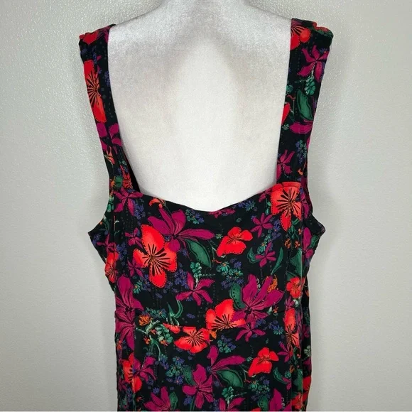 AVA & VIV Multicolor Floral Sleeveless Button Front Midi Dress Plus Size 3X - Picture 7 of 10